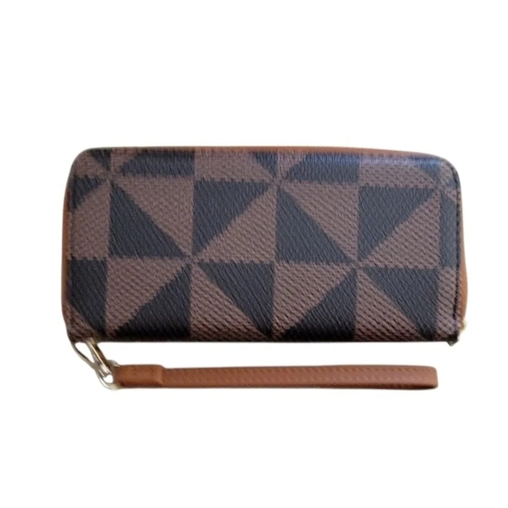 Geometric Black and Brown Wallet - Picture 4 of 4